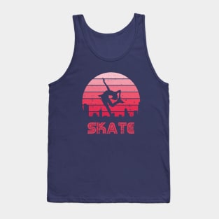 Retro Sunset Figure Skating Girl Tank Top